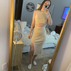 Knit Cut Out Midi Dress